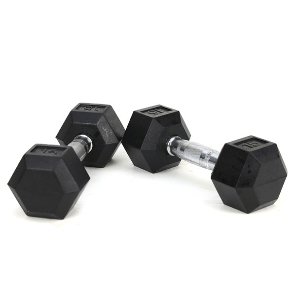 15LB 2 HDRS Solid Cast Iron Dumbbells