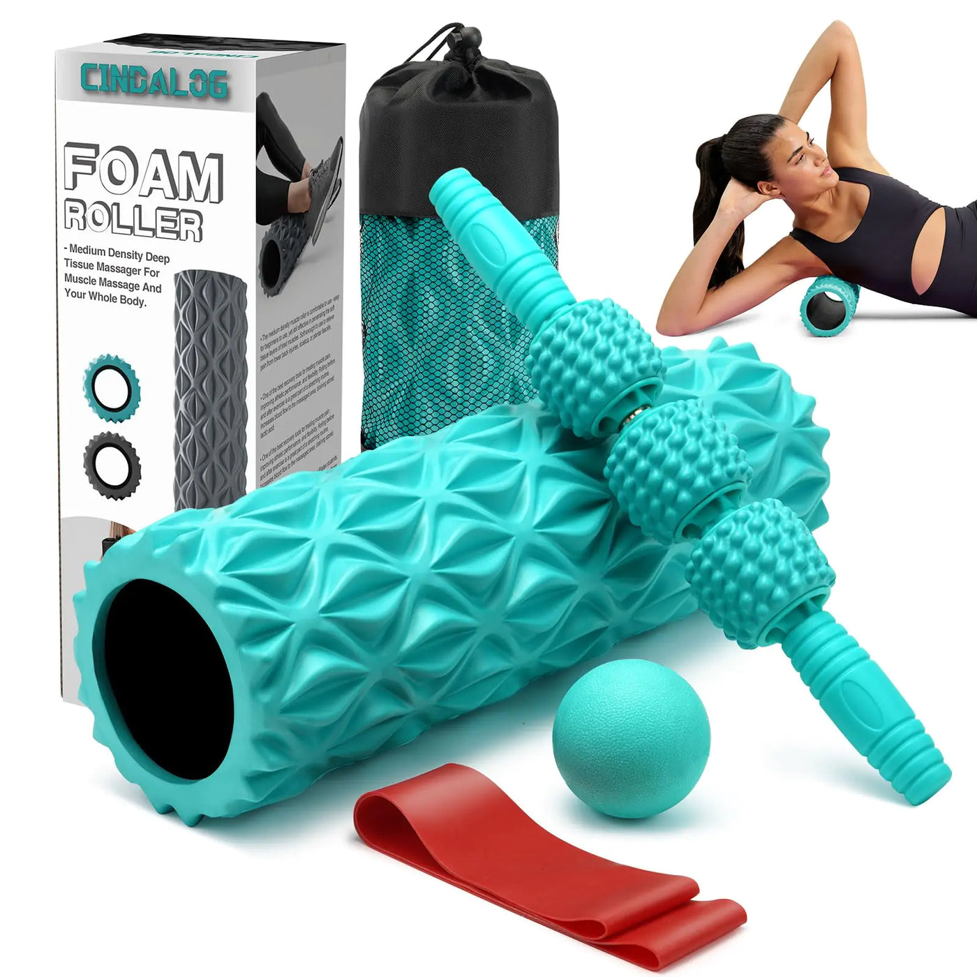 CINDALOG 5 in 1 Foam Roller Set